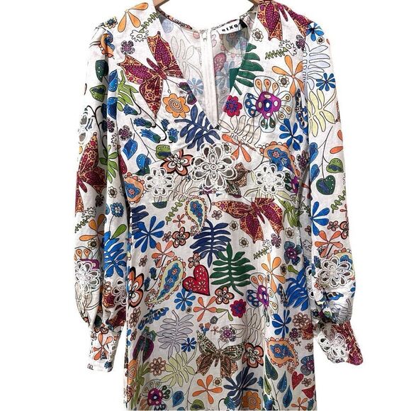 Rixo Dada Dress Woodstock Cream Multi - Picture 5 of 16